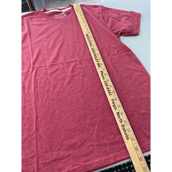 Homefield Crewneck Short Sleeve T Shirt Mens M Heather Red Cotton Poly Basic Tee - Picture 4 of 6